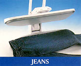 ironing jeans with ironing press
